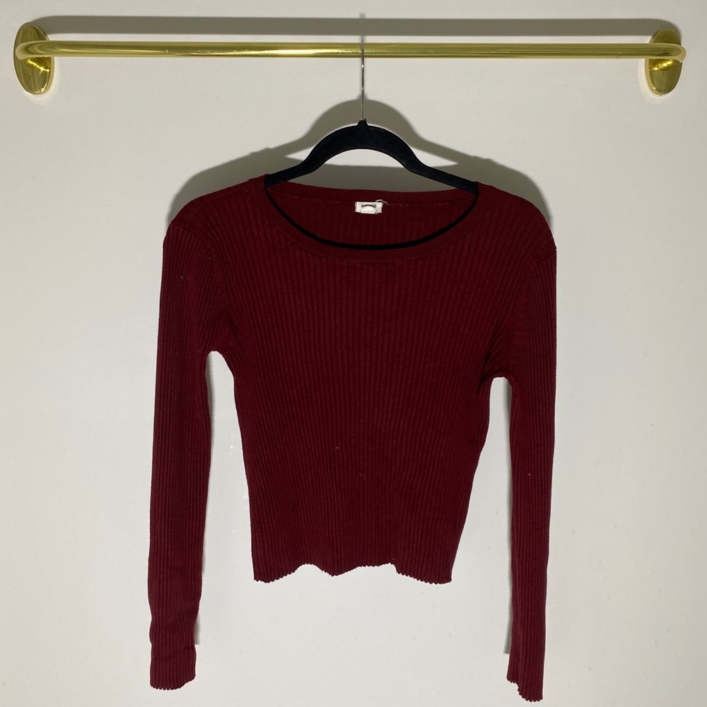 Red Boat Neck Long Sleeve - Picture 2 of 6
